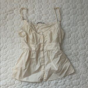 Brandy Melville Cream Button-Front Camisole